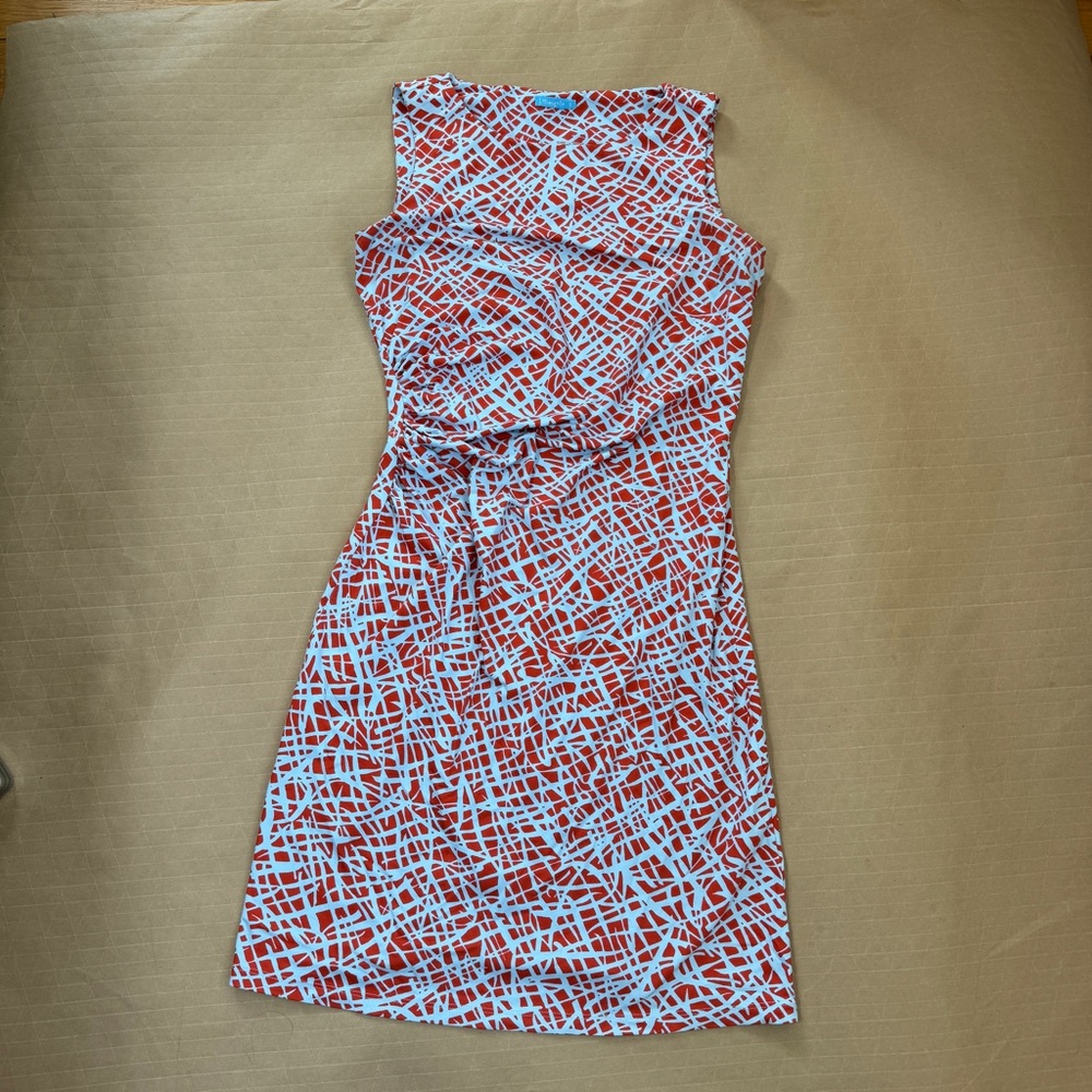 J. McLaughlin orange and blue‎ Abstract Mini Dress